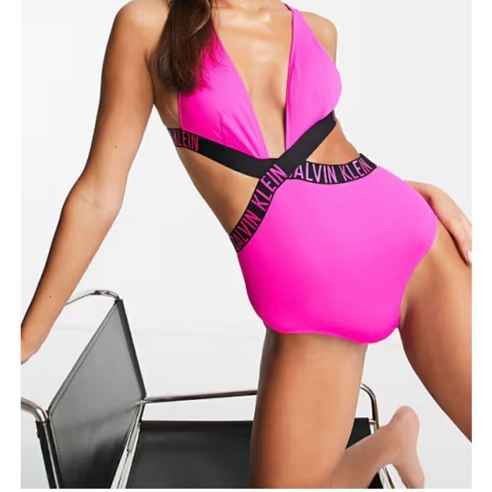 NWT Calvin Klein, blue and pink one piece swimwear so small